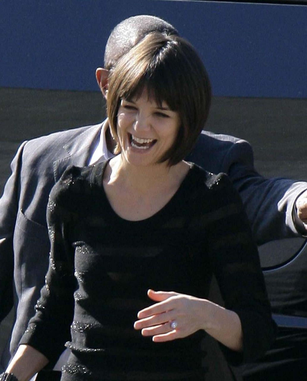 16P Katie Holmes flashing her panties upskirt in car and topless