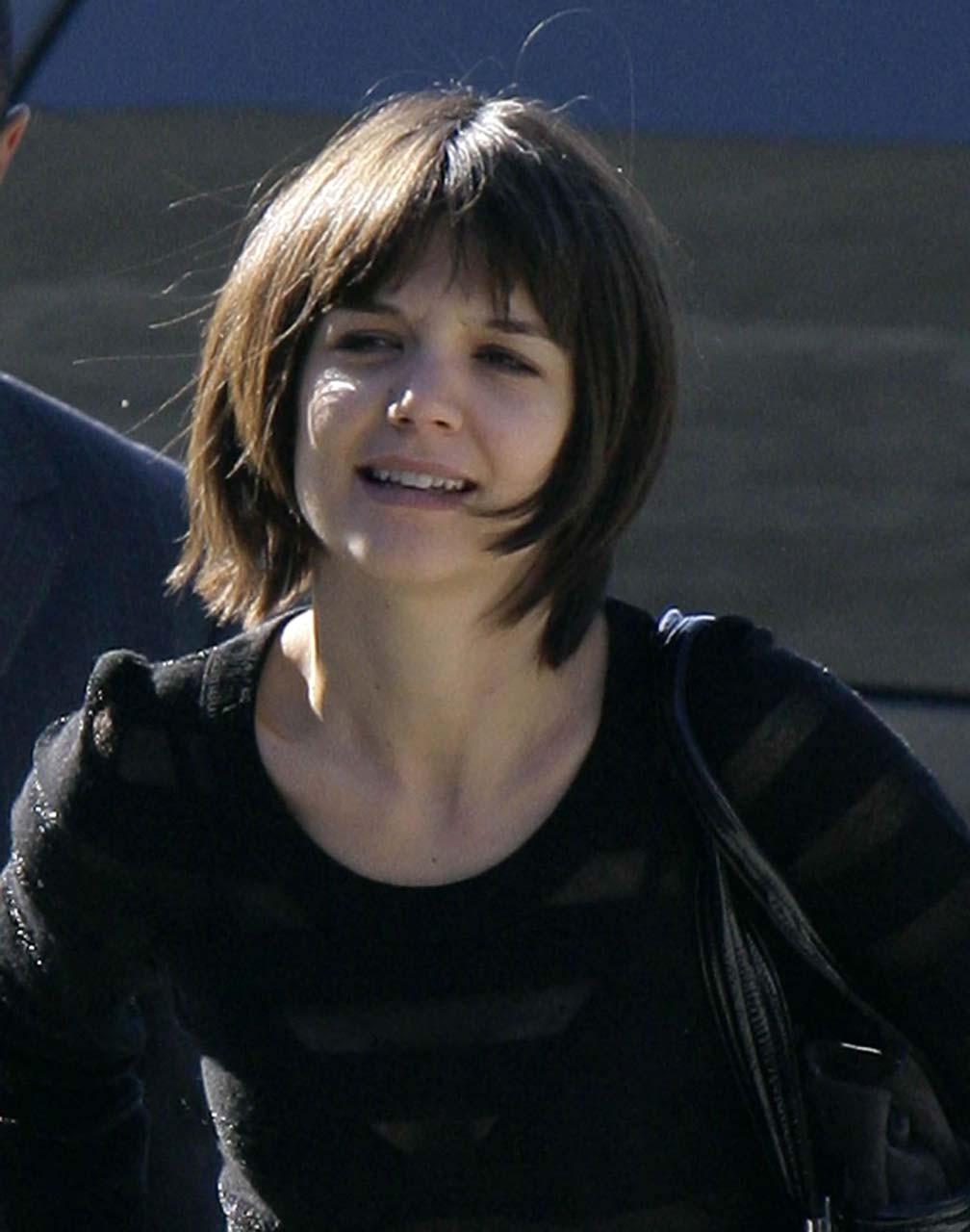 16P Katie Holmes flashing her panties upskirt in car and topless