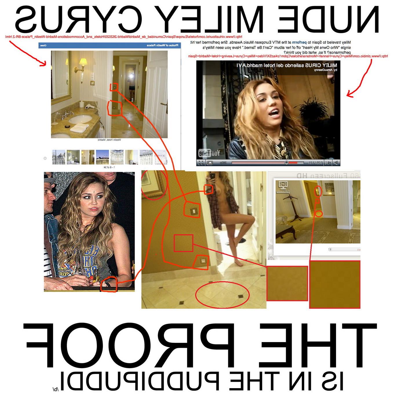 16P Miley Cyrus showing her pussy  boob at the self shot made in the hotel in Madrid