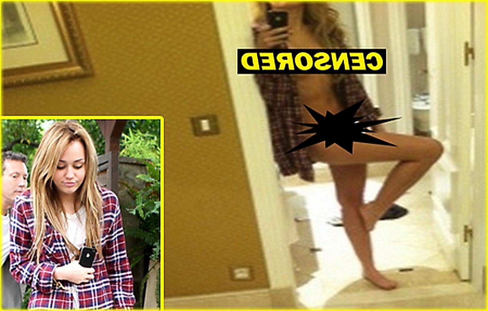 16P Miley Cyrus showing her pussy  boob at the self shot made in the hotel in Madrid
