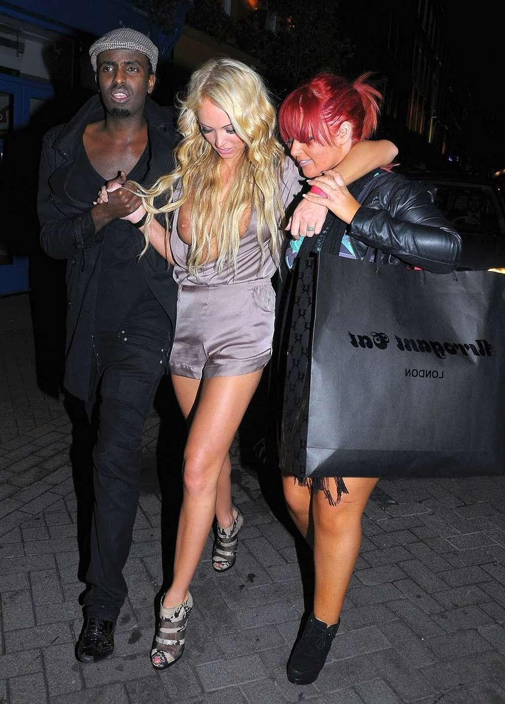 10P Aisleyne Horgan Wallace tits slip on street and upskirt in car paparazzi shoots
