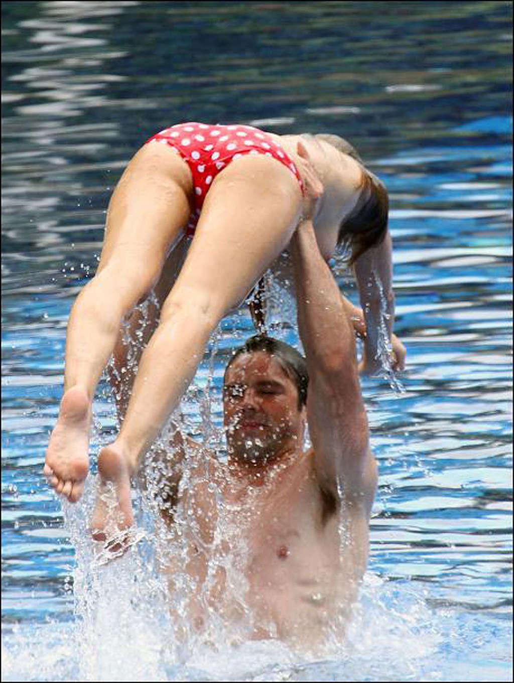 10P Una Healy exposing her nice big tits on pool and flash panties upskirt in car an