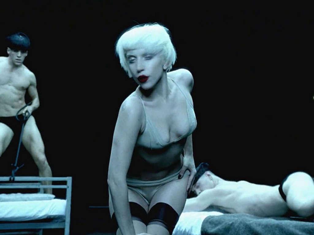 10P Lady Gaga nipple slip and upskirt in car paparazzi shoots and exposing her tits 