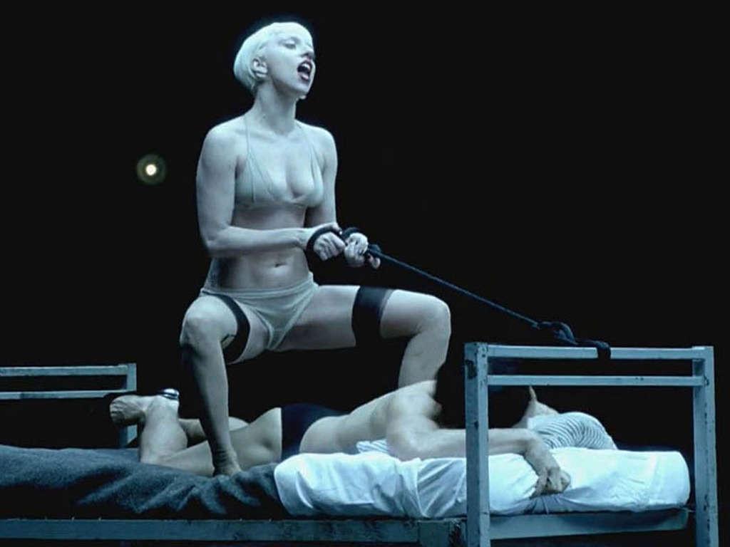10P Lady Gaga nipple slip and upskirt in car paparazzi shoots and exposing her tits 