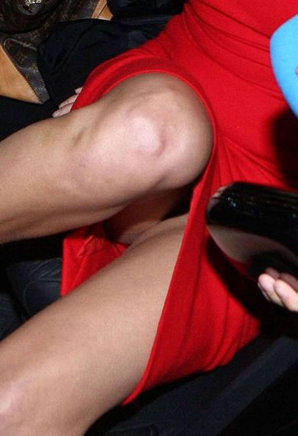 16P Malin Akerman in see thru dress and upskirt in car paparazzi shoots