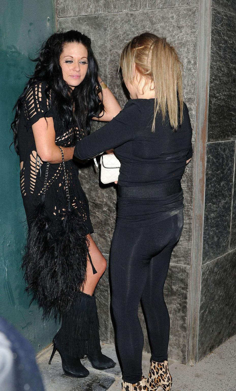 10P Bianca Gascoigne showing her shaved pussy upskirt in car