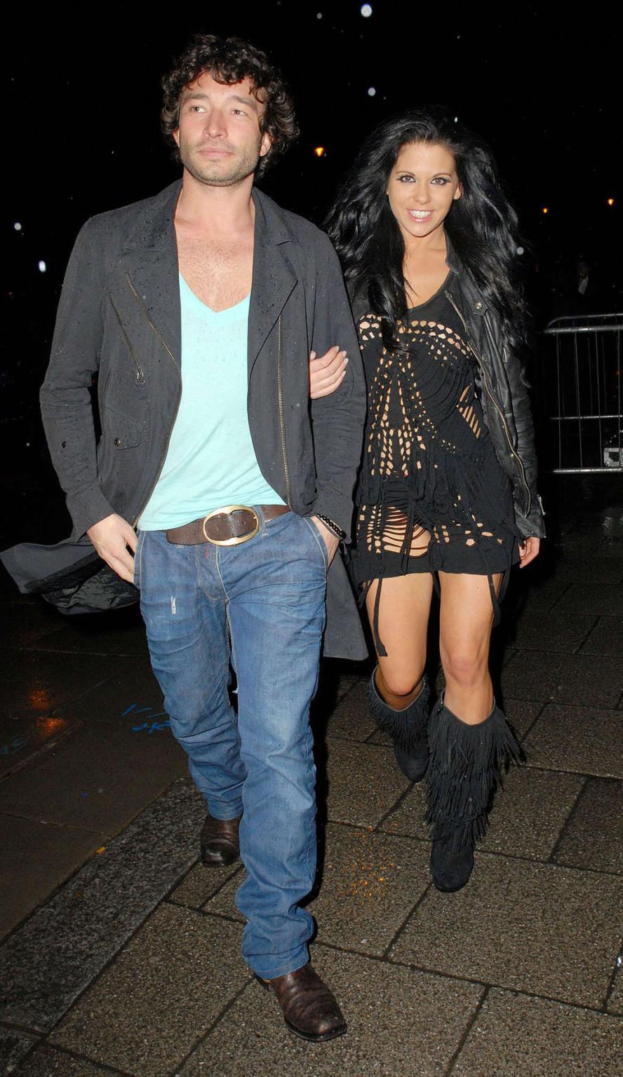 10P Bianca Gascoigne showing her shaved pussy upskirt in car
