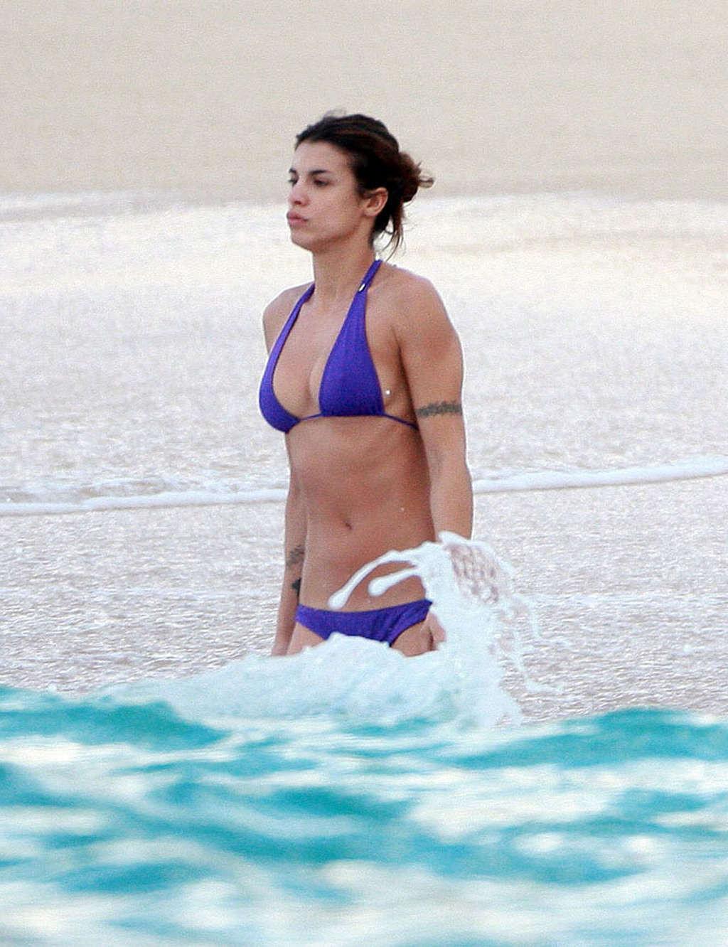 16P Elisabetta Canalis enjoying on beach and showing perfect body and sexy ass in bl