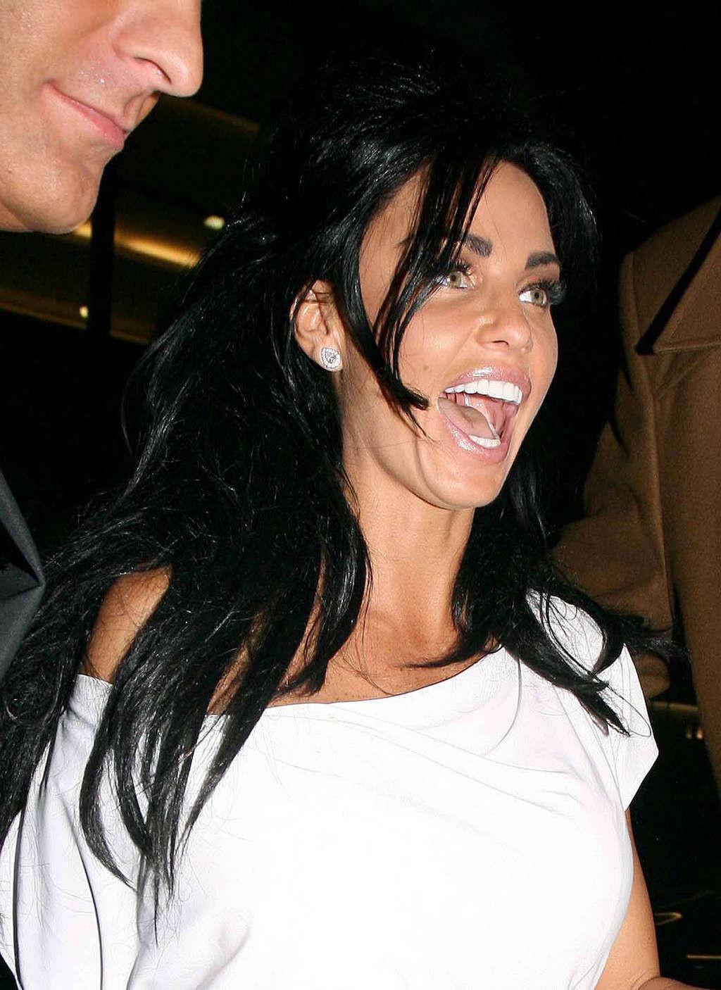 16P Katie Price upskirt in car paparazzi pictures and exposing her tits