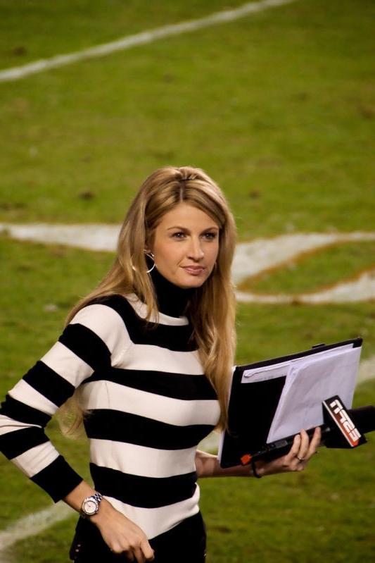 15P Erin Andrews tight bodied sportscaster reports on the game