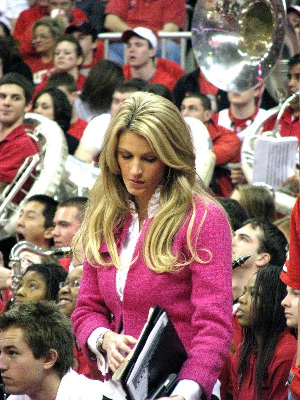 15P Erin Andrews tight bodied sportscaster reports on the game