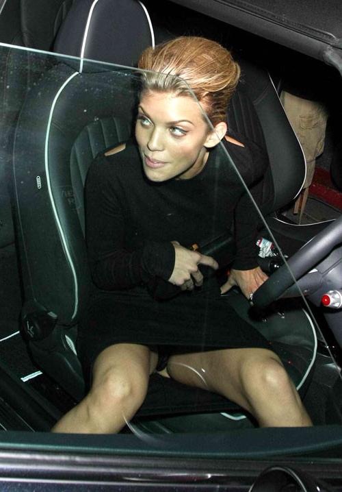 10P AnnaLynne McCord showing her panties upskirt in car paparazzi pictures and posin