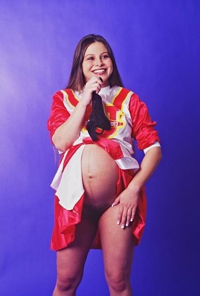 19P Huge belly pregnant slut cheerleader ready to pop