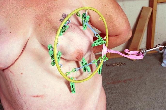 16P Tortured floppy fat tits and belly