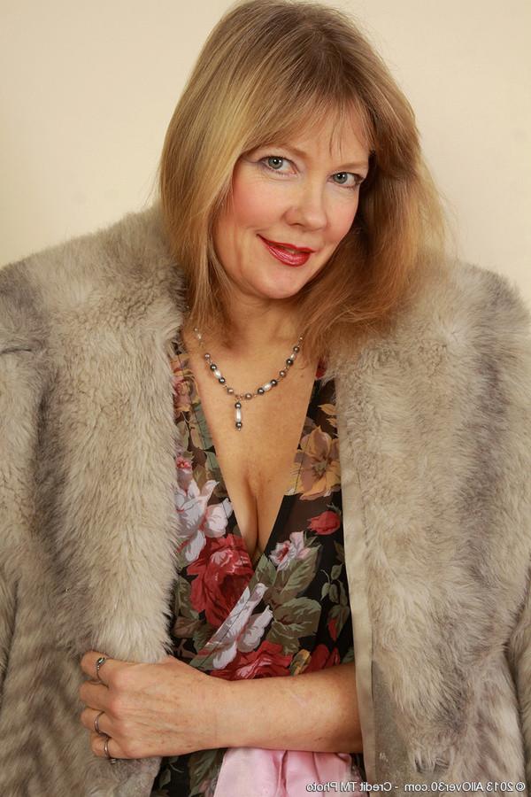 13P elegant 52 year old lilli showing strutting off her hot black stockings