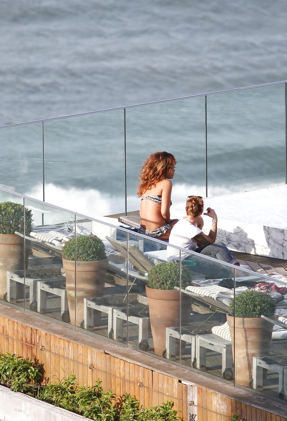 18P Rihanna bikini at a hotel pool in Rio de Janeiro