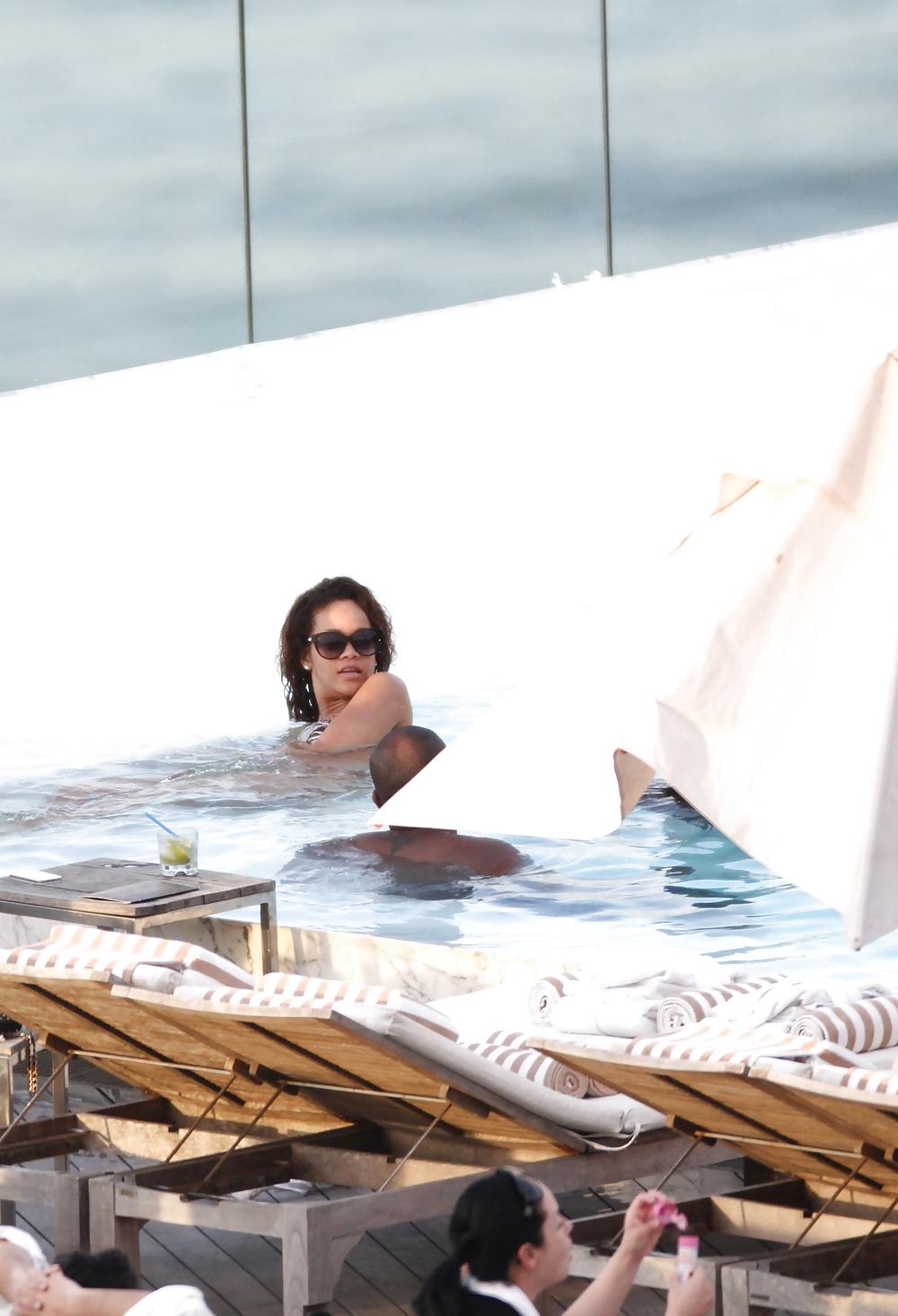 18P Rihanna bikini at a hotel pool in Rio de Janeiro