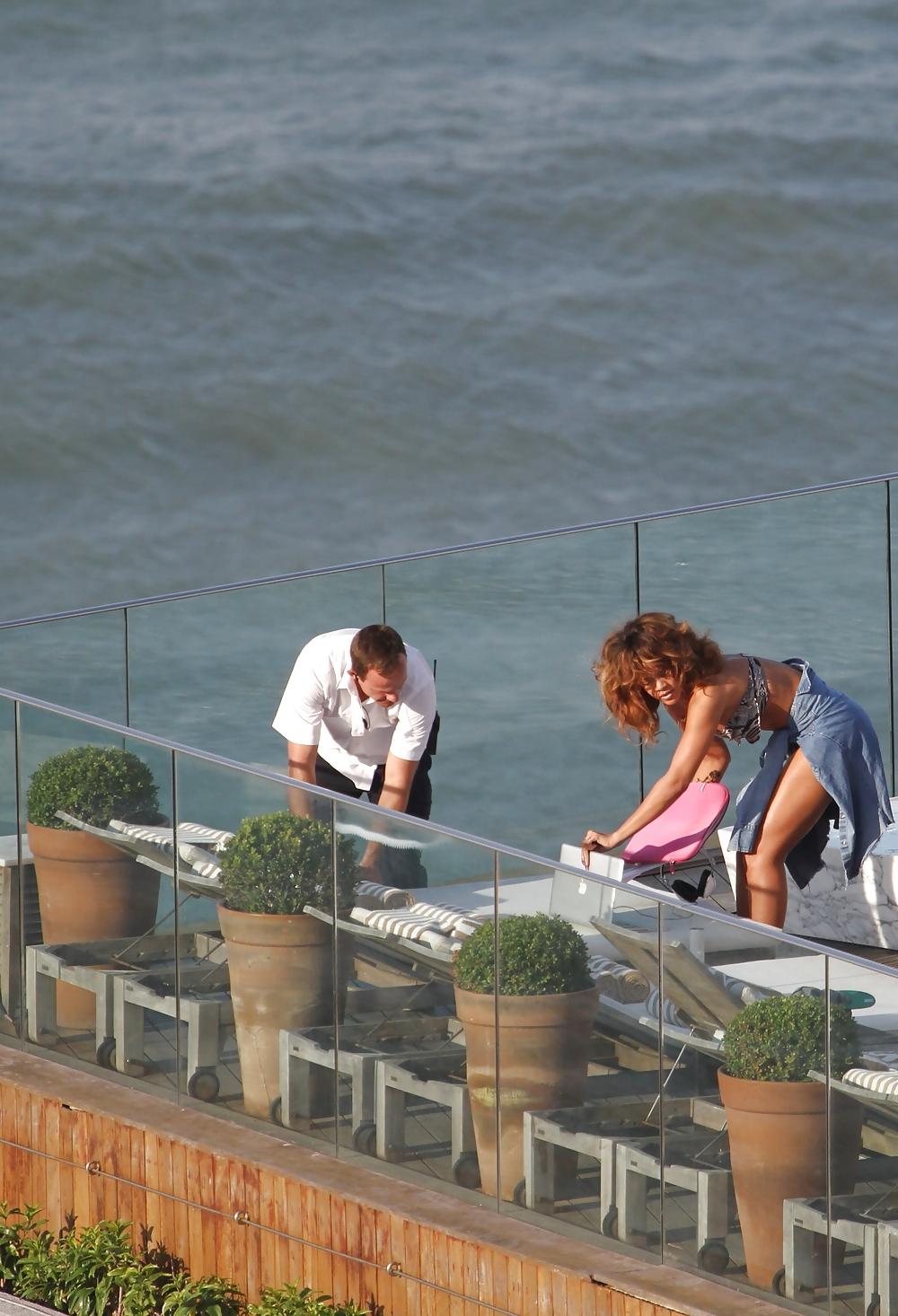 18P Rihanna bikini at a hotel pool in Rio de Janeiro