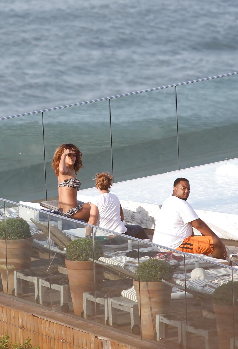 18P Rihanna bikini at a hotel pool in Rio de Janeiro