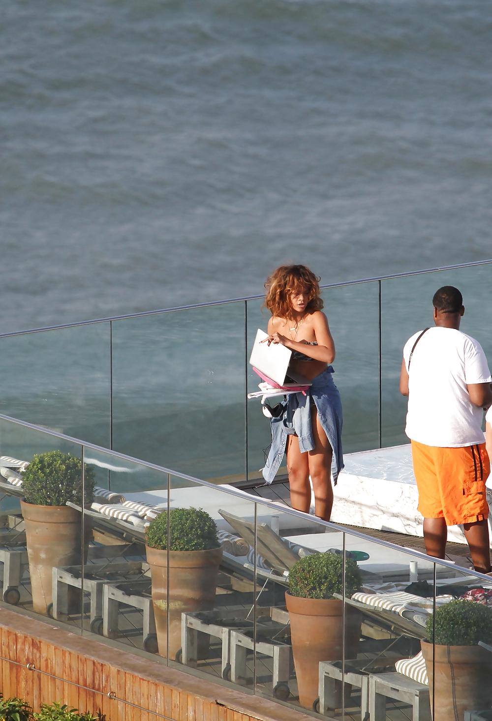 18P Rihanna bikini at a hotel pool in Rio de Janeiro