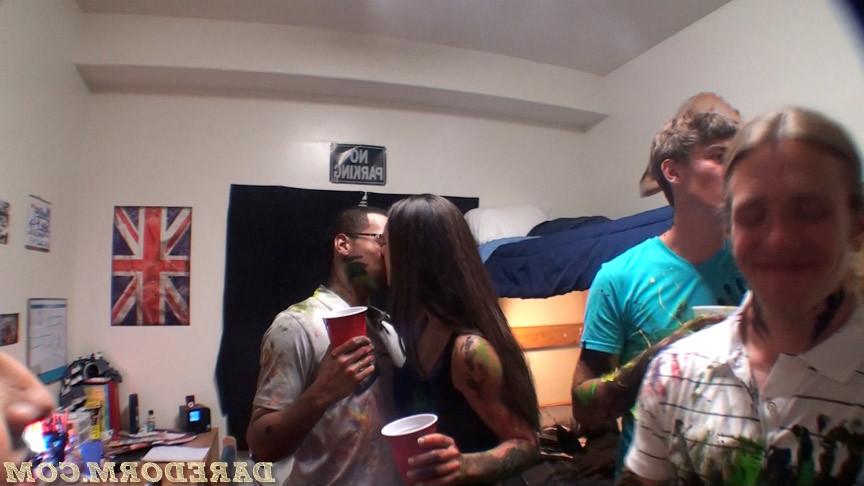 12P Look at this amazing college dorm body paint group sex orgy awesome cum faced pa