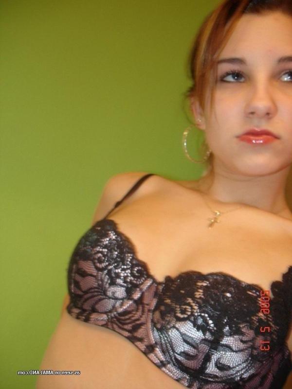 14P Redhead chick self-shooting in sexy clothes and lingerie