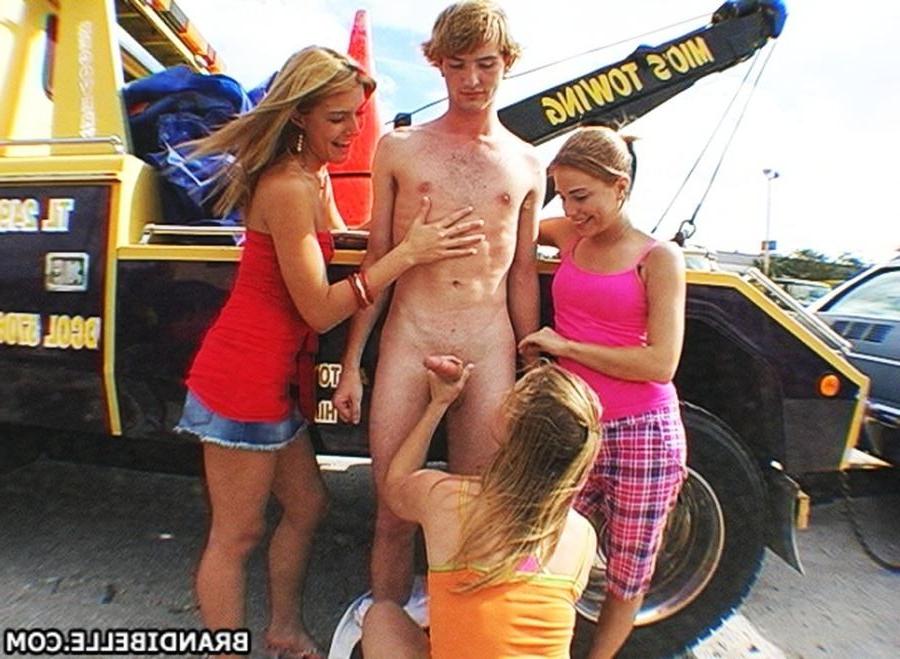 16P Brandi Belle and her sluts thank a car mechanic