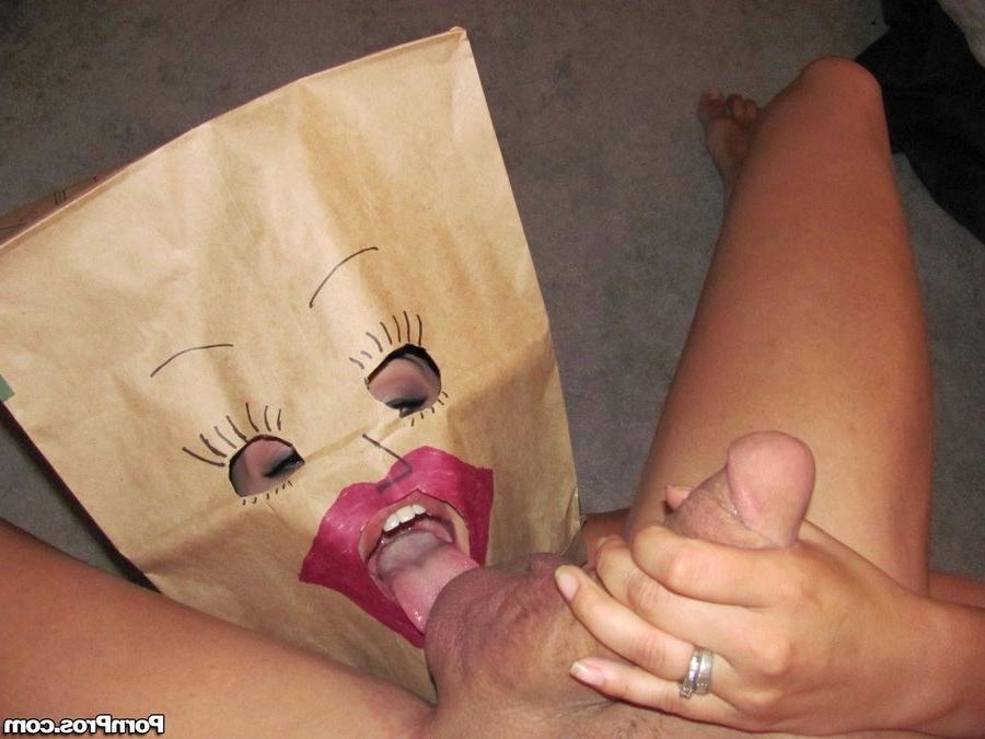 16P Busty chick with a bag over the head gets fucked