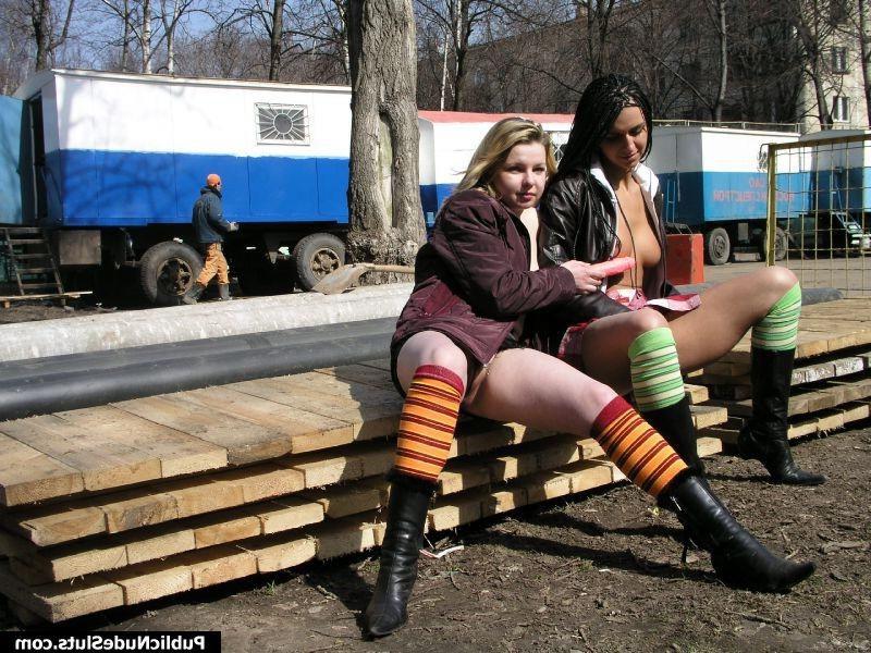 15P Naughty couple of oversexed bunnies playing with a sex toy in public