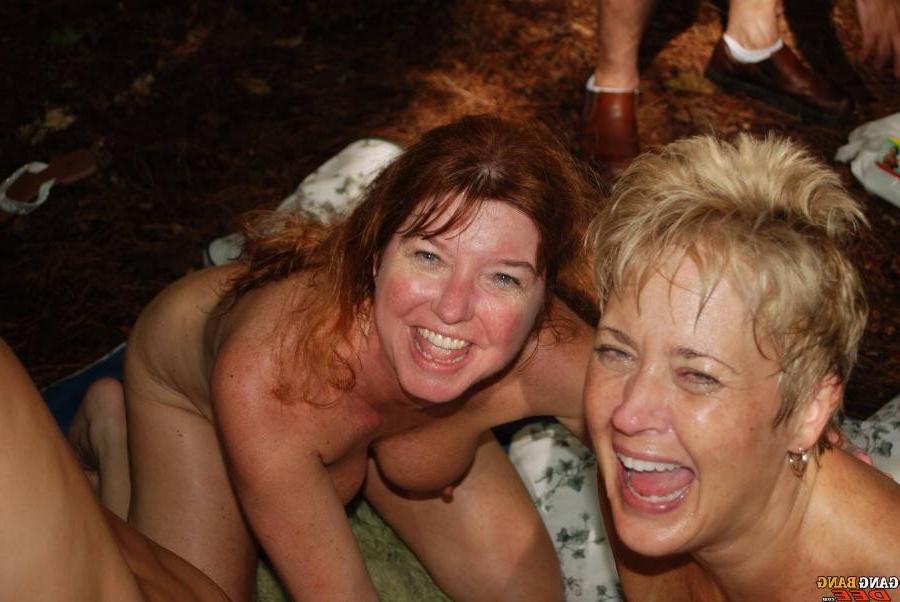 15P Swinger wives having a wild orgy in the woods