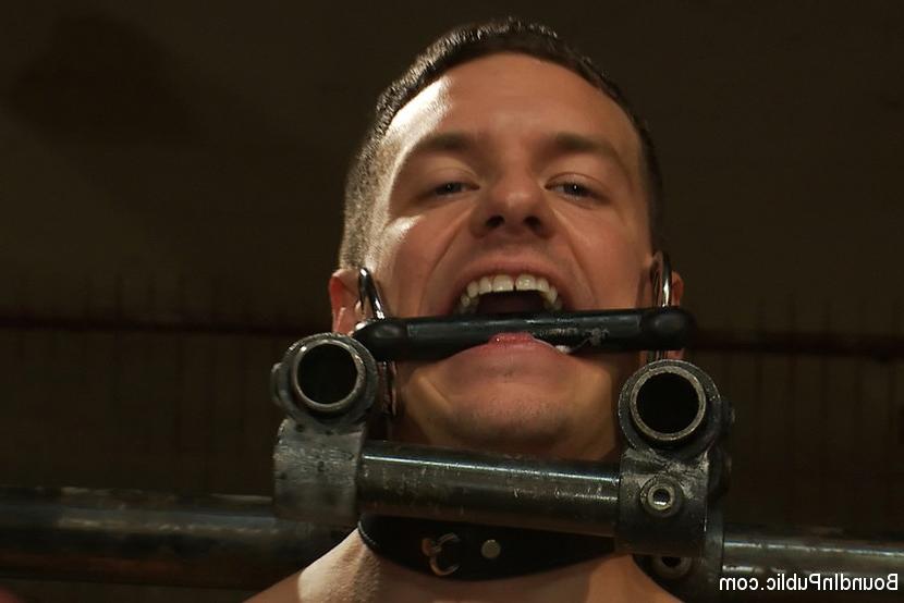 15P Adam Knox gets used and cum all over his face from a crowd of horny men.