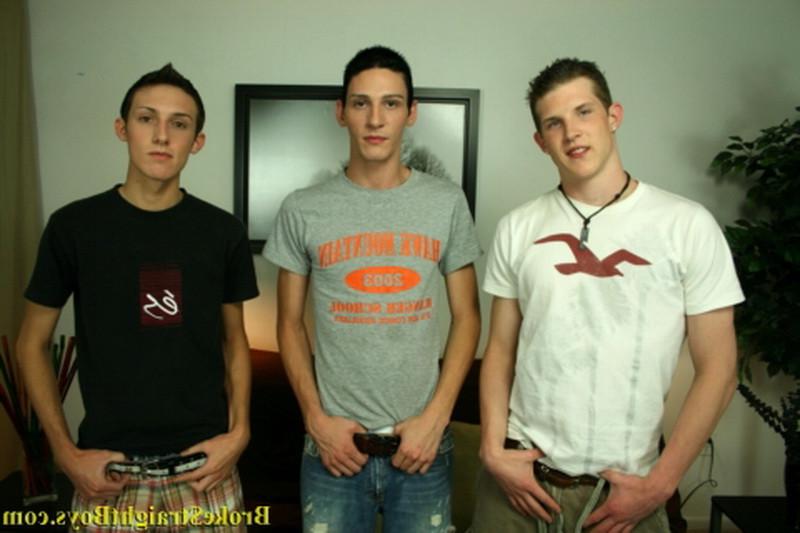 16P Three hot gay twinks threesome blowjob action on the couch