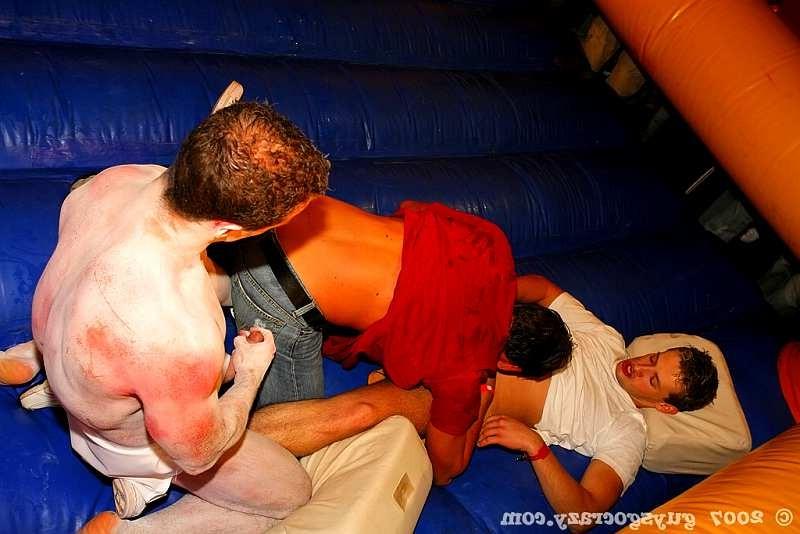 17P Gays touch all bodyparts during a wrestling game
