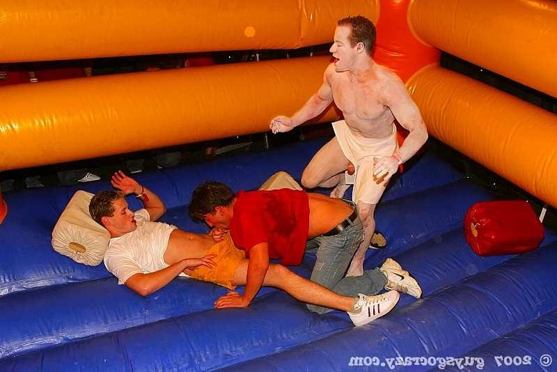 17P Gays touch all bodyparts during a wrestling game
