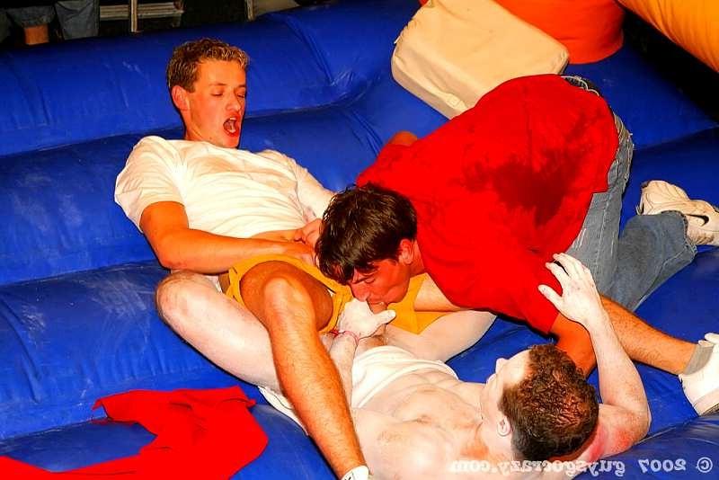 17P Gays touch all bodyparts during a wrestling game