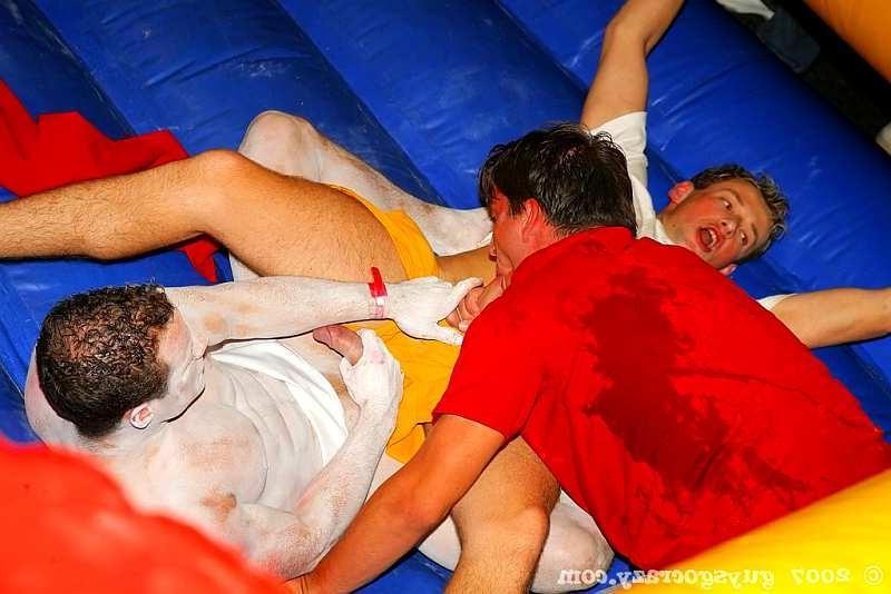 17P Gays touch all bodyparts during a wrestling game