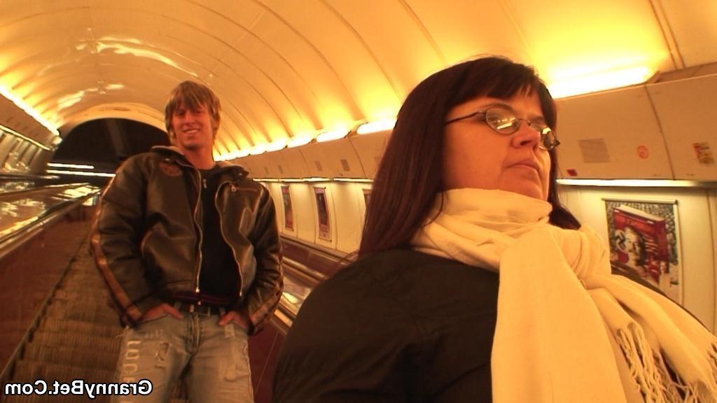 16P The older chick is picked up in the metro station and goes home to give head and