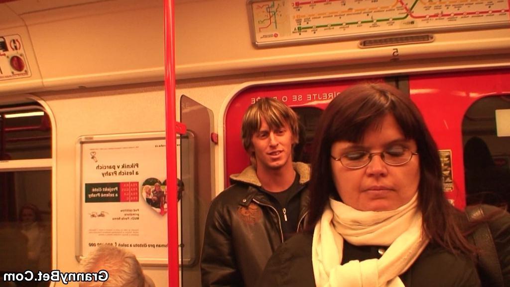 16P The older chick is picked up in the metro station and goes home to give head and