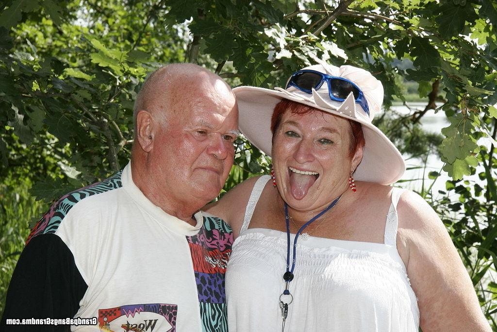 15P Sexy teen fucked by granny couple outdoor