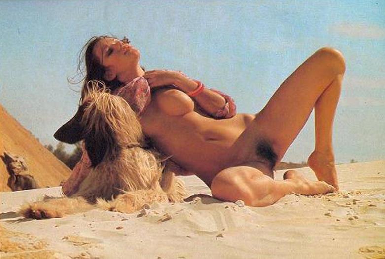 16P Brigitte Lahaie bends over naked and shows her hairy holes off