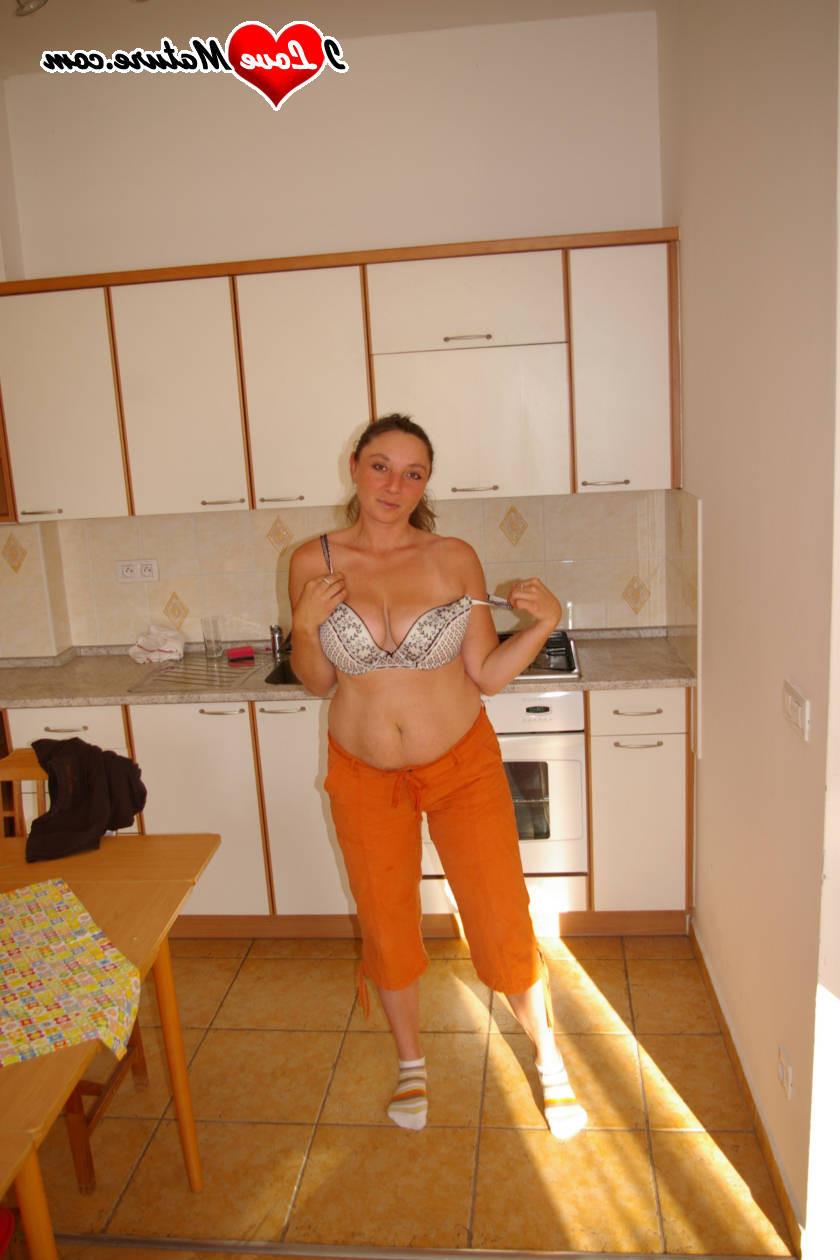 16P kinky housewife gets banged around the kitchen