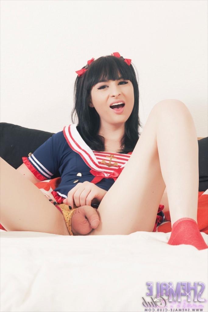 12P Cute teen transsexual fucking her asshole with a toy
