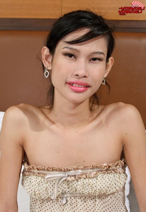17P Petite Asian Ladyboy Jerks And Creams On Her Belly