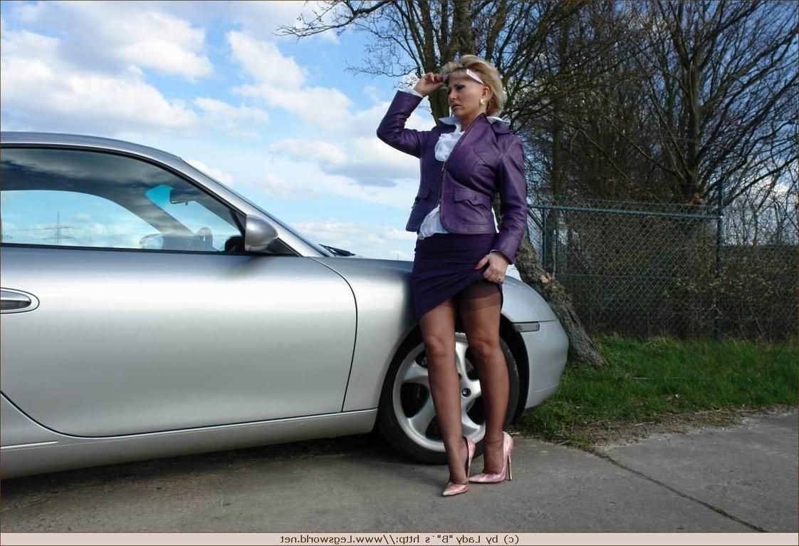 12P Busty german stocking lady Barbara with hot car