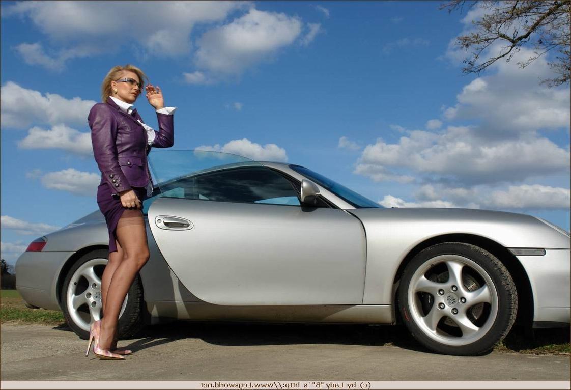 12P Busty german stocking lady Barbara with hot car
