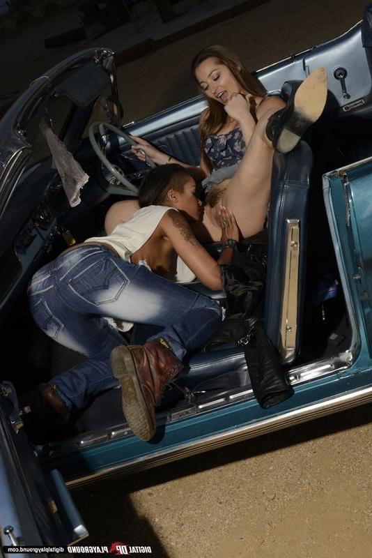 16P Dani Daniels and Skin Diamond make love in a car