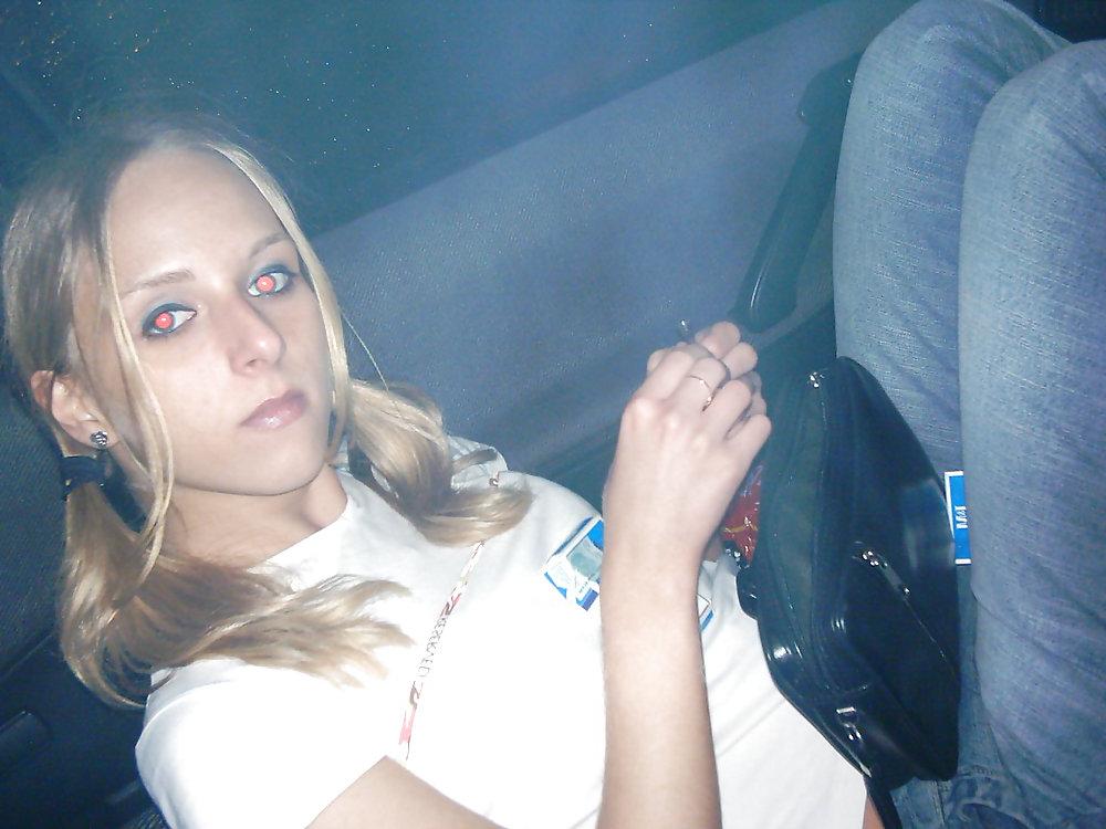 16P Cute blonde slut  car sex