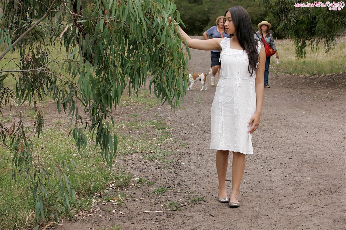 16P Beautiful Australian amateur teen getting naked outdoors
