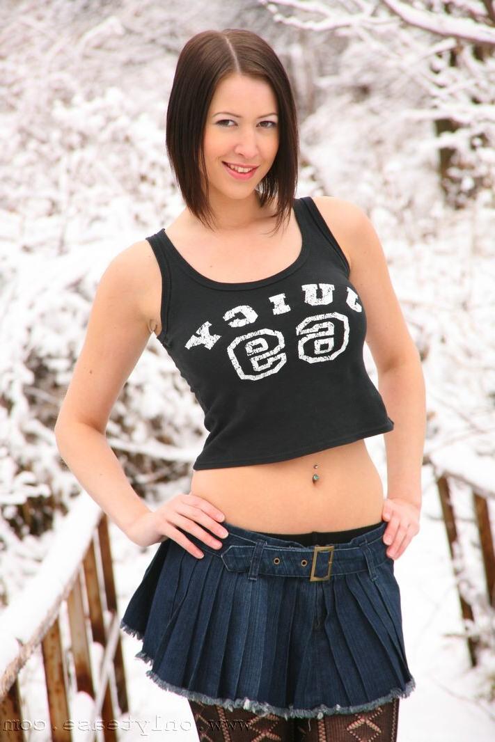 16P Teen in stockings in snow