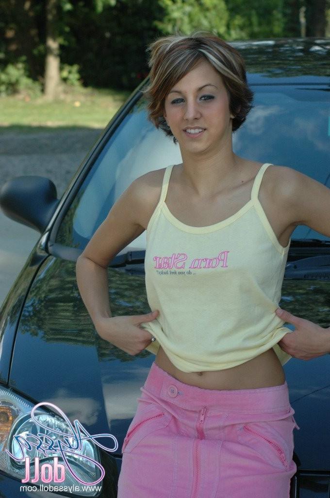 15P Shy teen shows us her pretty pink nipples